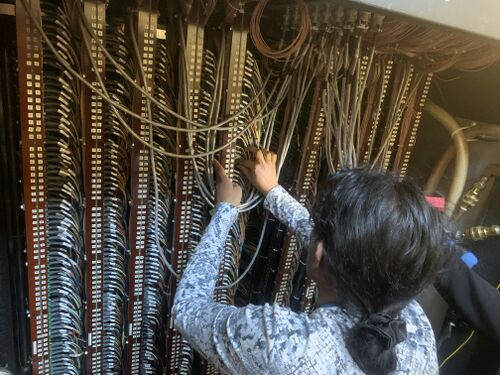 Aruni working on electrical Board 5.